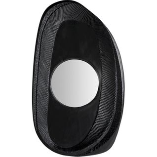 Miroir Décoratif Contemporain Noir Finition Rugueuse En Résine