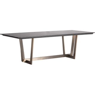 Table à Manger Art Déco Noir Cuivre Finition Vieillie