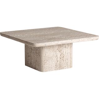 Table Basse Travertin Et Bois Esprit Art Déco Élégance Intemporelle