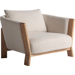 Fauteuil Contemporain Marron En Polyester Et Chêne Design Élégant
