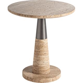 Table D'appoint Art Déco En Marbre Beige Finition Naturelle