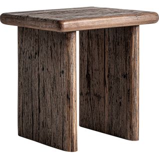 Table Basse Sculpturale En Bois Tropical Marron Vieilli
