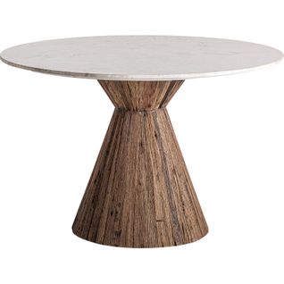 Table De Salle à Manger Contemporaine En Bois Tropical Vieilli Marron