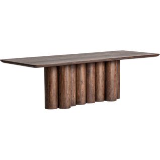 Table De Salle à Manger Art Déco En Bois D'acacia Marron Naturel