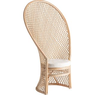 Fauteuil Rotin Vieilli Style Boho Marron Clair Élégant