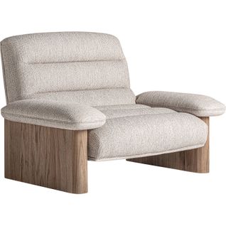 Fauteuil Jacquard Contemporain Bois D'orme Marron Finition Vieilli