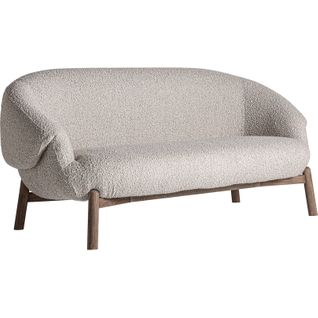 Sofa Jacquard Contemporain En Bois D'orme Finition Vieilli Brun Clair