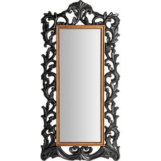 Miroir Noir Classique Finition Patinée Élégance Intemporelle