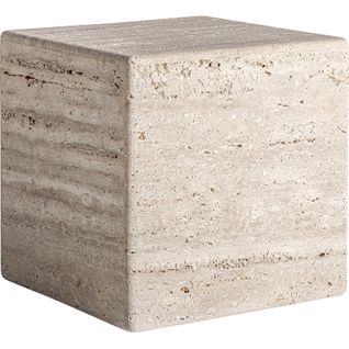 Table Basse Travertin Vieilli Style Art Déco Beige Élégant