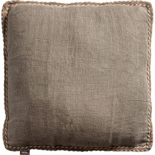 Coussin Classique En Lin Sable Finition Marbrée Ambiance Relax