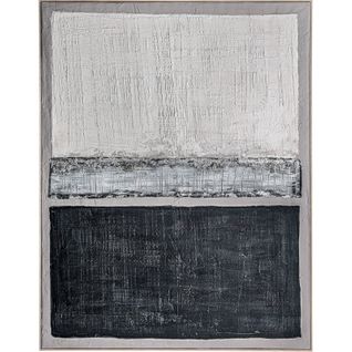 Tableau Contemporain Gris Sur Toile Effet Artisanal Ambiance Zen - 140 X 180 Cm