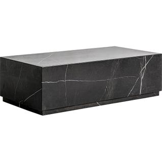 Table Basse Art Déco En Marbre Noir Finition Marbrée Élégante