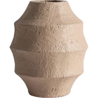 Vase Contemporain En Ciment Finition Mate Brun Clair