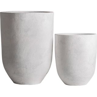 Jarres En Terre Cuite Blanc Cassé Style Contemporain Mate