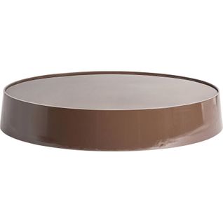 Table Basse Contemporaine En Bois Mdf Marron Finition Brillante