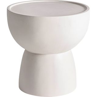 Table Basse Contemporaine En Béton Armé Blanc Cassé Fumé