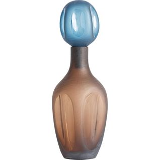 Vase En Verre Marron Style Contemporain Finition Teintée