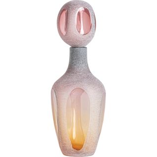Vase Décoratif En Verre Rose Translucide Style Contemporain