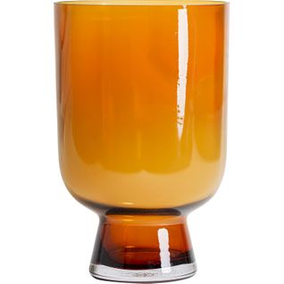 Vase Contemporain En Verre Ambré Finition Translucide