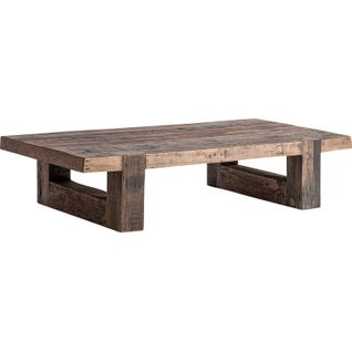 Table Basse Bois Vieilli Marron Style Classique Salon Chaleureux