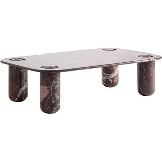 Table Basse Contemporaine En Marbre Bordeaux Finition Brillante