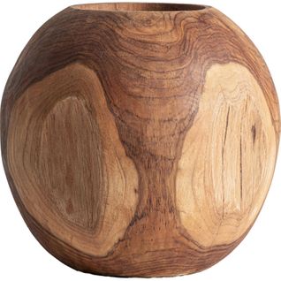 Vase En Teck Finition Vieillie Style Ethnique Marron
