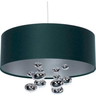 Suspension Élégante Vert Bouteille Et Boules Argentées Décoratives D. 40 Cm - H16 Cm Vert