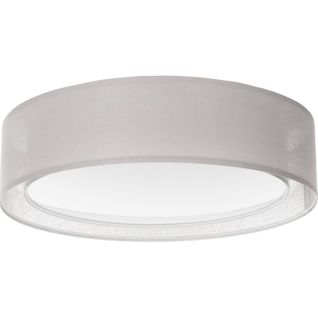 Plafonnier Tissu Double Couche Lumière Douce Et Design Élégant D. 50 Cm - H16 Cm Gris