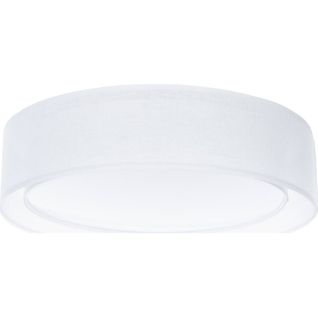 Plafonnier Tissu Double Couche Lumière Douce Effet Uniforme D. 50 Cm - H16 Cm Blanc