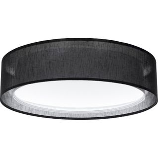 Plafonnier Double Tissu Lumière Douce Pour Intérieur Moderne D. 50 Cm - H16 Cm Noir
