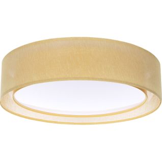 Plafonnier Tissu Double Couche Lumière Douce Effet Uniforme D. 60 Cm - H16 Cm Beige