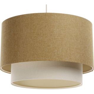 Suspension Boho Chic En Tissu Crème Réglable Ambiance Chaleureuse D. 60 Cm - H35 Cm Beige