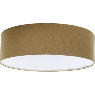 Plafonnier Tissu Effet Structuré Style Boho Élégant Lumière Douce D. 60 Cm - H20 Cm Marron