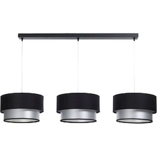 Suspension Élégante Satin Noir Intérieur Argenté Lumière Raffinée