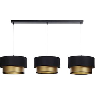 Suspension Élégante Noire Et Or Intérieur Doré Effet Lumineux