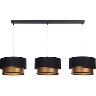 Suspension Élégante Textile Noir Et Cuivre Effet Lumineux Raffiné