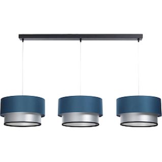 Suspension Élégante Bleu Nuit Intérieur Argent Effet Lumineux