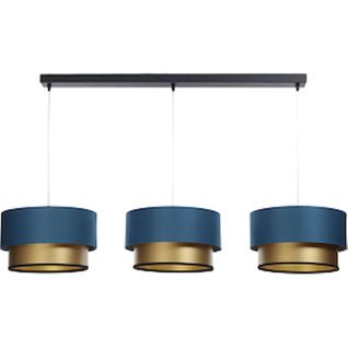 Suspension Élégante Bleu Marine Intérieur Doré Ajustable