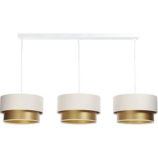 Suspension Élégante Satin Crème Intérieur Doré Effet Lumineux