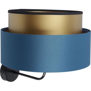 Applique Murale Satin Bleu Nuit Et Or Effet Lumineux Élégant