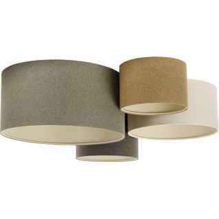 Plafonnier Boho Élégant Tissu Crème Ajustable Ambiance Chaleureuse