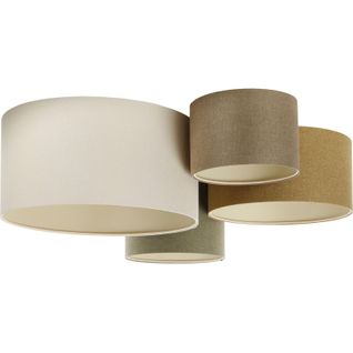 Plafonnier Boho Élégant Tissu Crème Lumière Douce Réglable