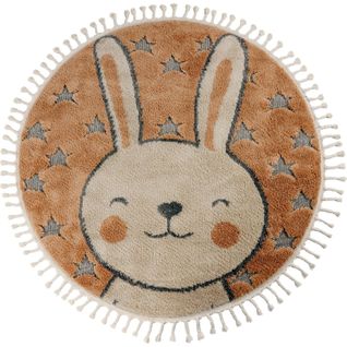 Tapis Rond Enfant Lapin Beige Effet 3d Doux 230 X 160 Cm Beige