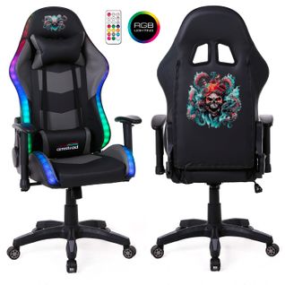 Fauteuil Gaming Elite-led-kraken - Noir Et Gris - Eclairage LED 576 Effets - Télécommande