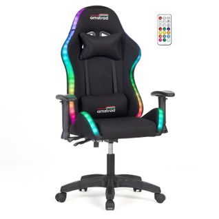 Ams-led-fusion-bk Fauteuil / Chaise De Bureau Gamer Noir - Eclairage LED 366 Effets Télécommande