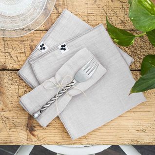 3 Serviettes De Table En Gaze De Coton Nuage
