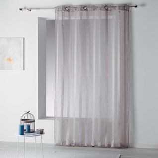 Rideau Voile Rayures 140 X 260 Cm Bandas Noisette