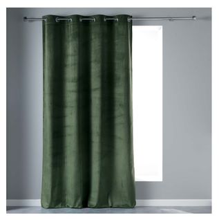 Rideau à Oeillets Velours 140 X 240 Cm Velvetina Kaki