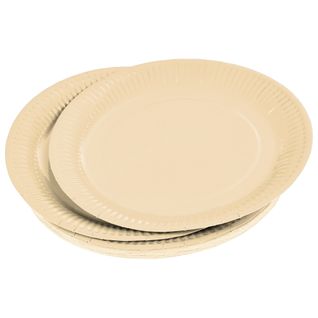 Set De 20 Assiettes Carton 23 Cm Unies Creme