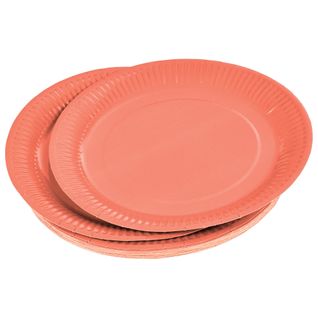 Set De 20 Assiettes Carton 23 Cm Unies Terracotta